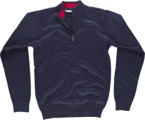 Jersey de punto fino Cuello alto con cierre de cremallera Marino